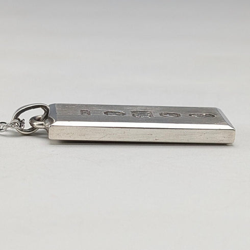 1977年 英国 純銀製 ジュビリーインゴットペンダント 35g ネックレス付